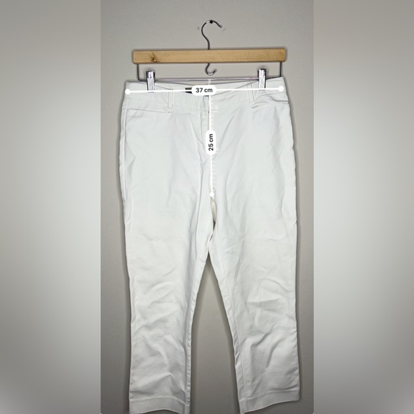 Le Chateau white cropped ankle pants cotton spandex stretch size 3/4 - Picture 3 of 11